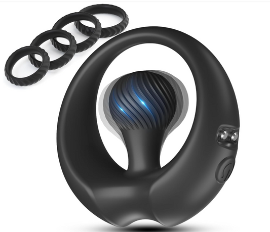 Vibrating Cock Ring Set for Men - S9 Vibration Mode Silicone Penis Ring Vibrator for Couples Enhance Pleasure, Long-Lasting Erection Enhancer, Adult Sex Toys for Men & Women