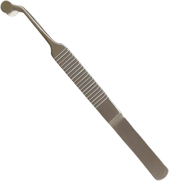 Pointed and Flat Glass Eye Stick & Round Tip Horizontal Line Handle Tweezer