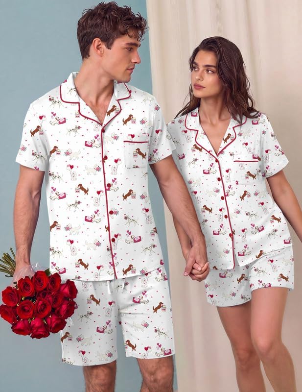 White Puppy Couple Print