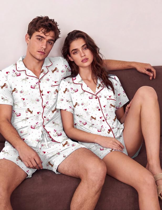 White Puppy Couple Print