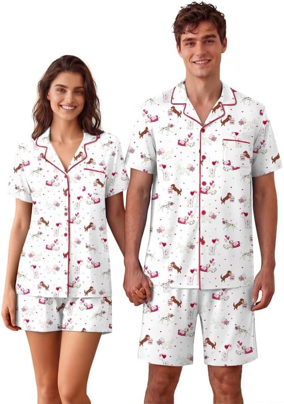 White Puppy Couple Print