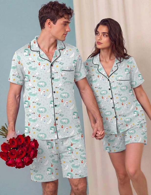 Light Blue Cat Print