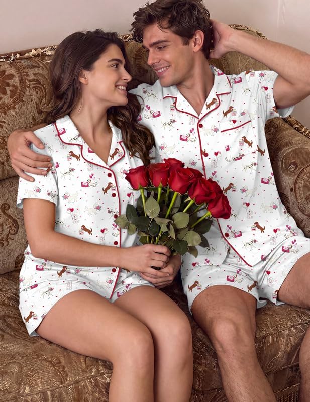 White Puppy Couple Print