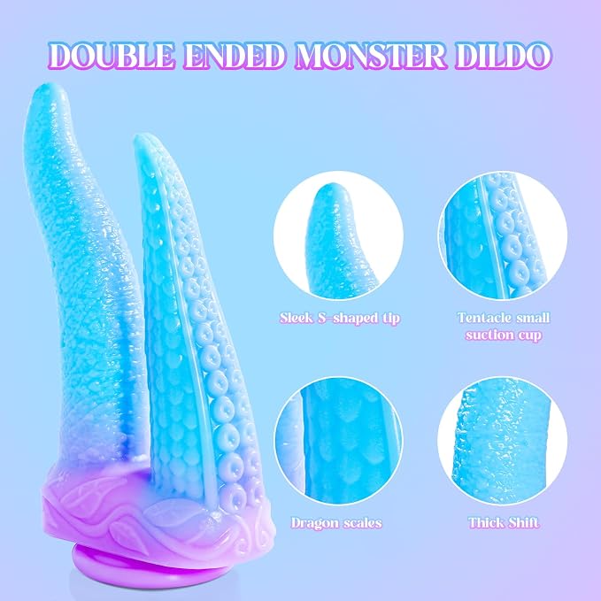 Blue Pink-double Ended Monster Dildo