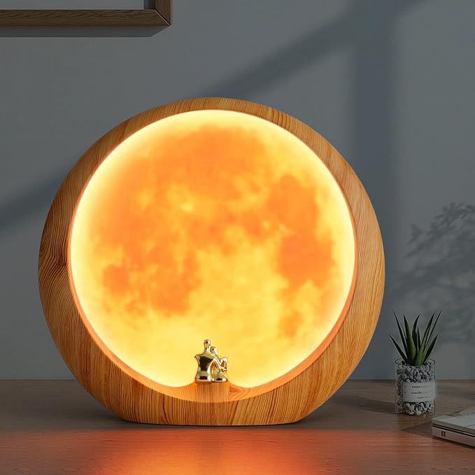 Wood Grain-Red Moon